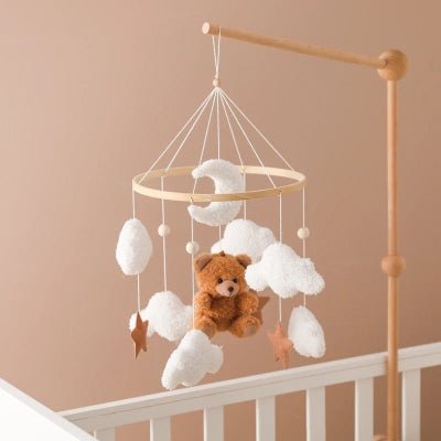 mobile bébé ours en feutre doux avec support