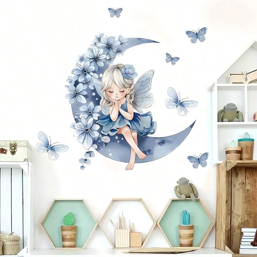 Décoration Murale - PrincesseSticker™ - Lune Bleue - Décors de BéBé