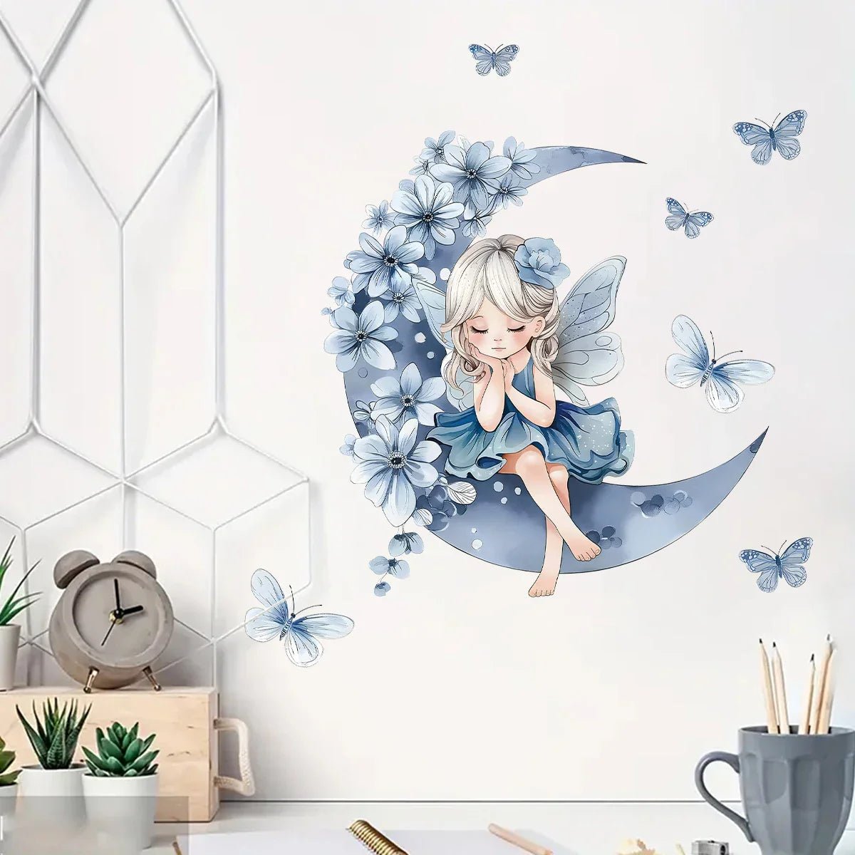 Décoration Murale - PrincesseSticker™ - Lune Bleue - Décors de BéBé