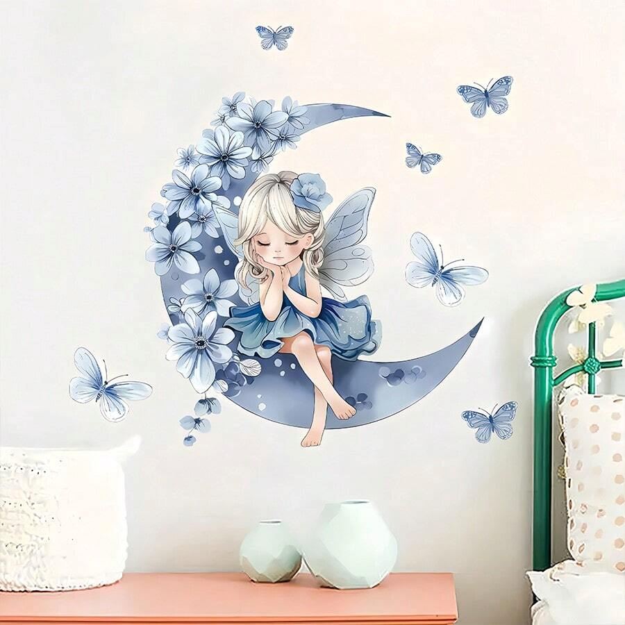 Décoration Murale - PrincesseSticker™ - Lune Bleue - Décors de BéBé