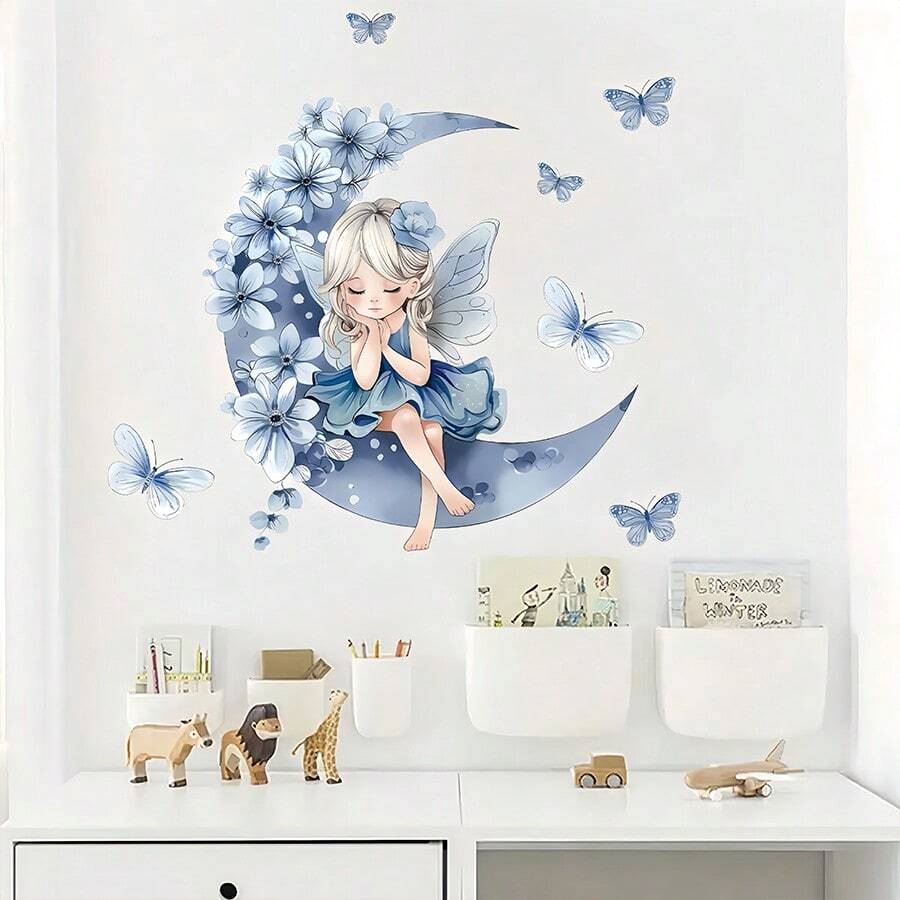 Décoration Murale - PrincesseSticker™ - Lune Bleue - Décors de BéBé