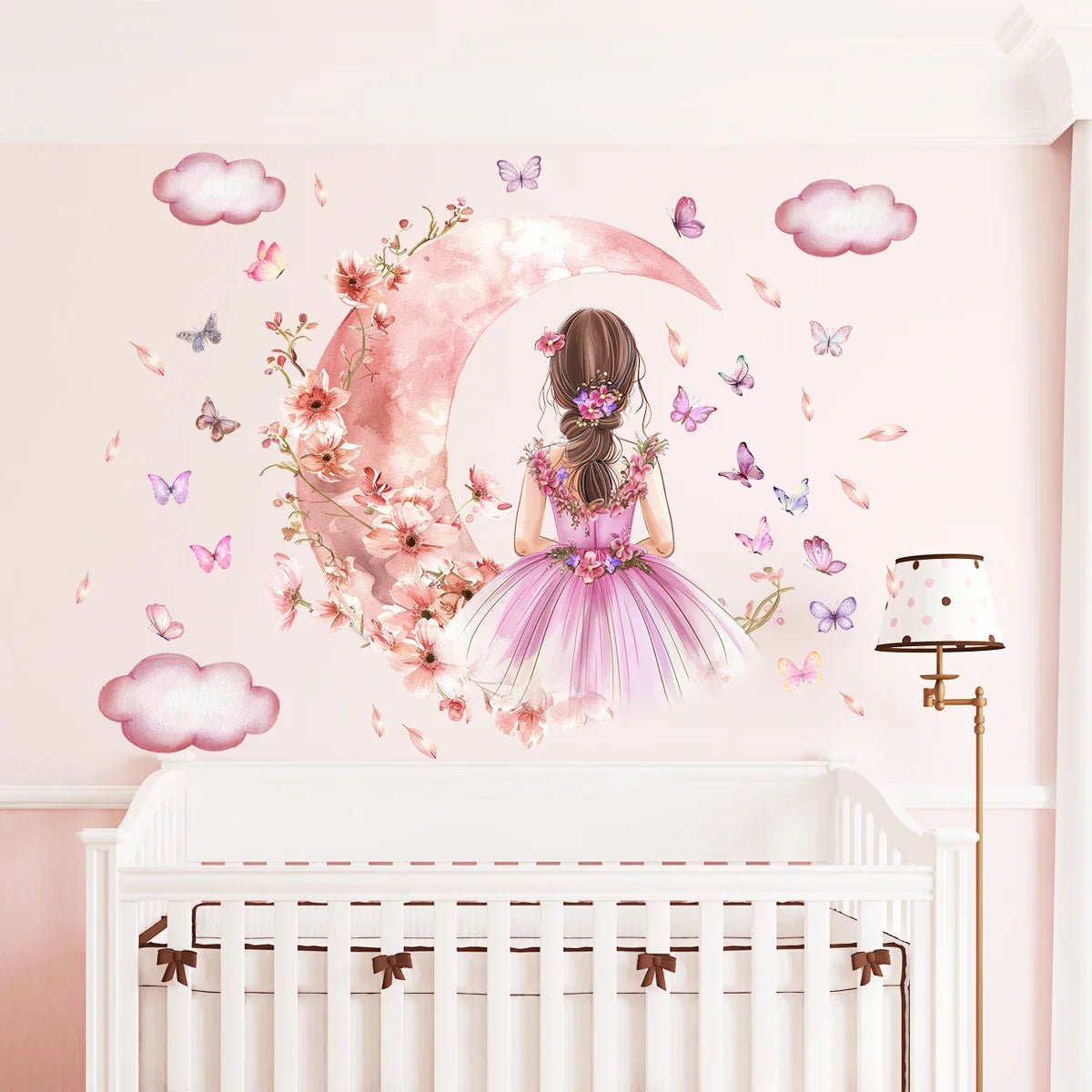 Décoration Murale - PrincesseSticker™ - Lune Rose - Décors de BéBé