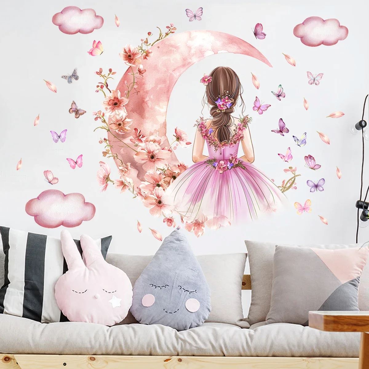 Décoration Murale - PrincesseSticker™ - Lune Rose - Décors de BéBé