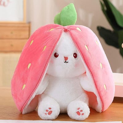 peluche lapin biohop rose
