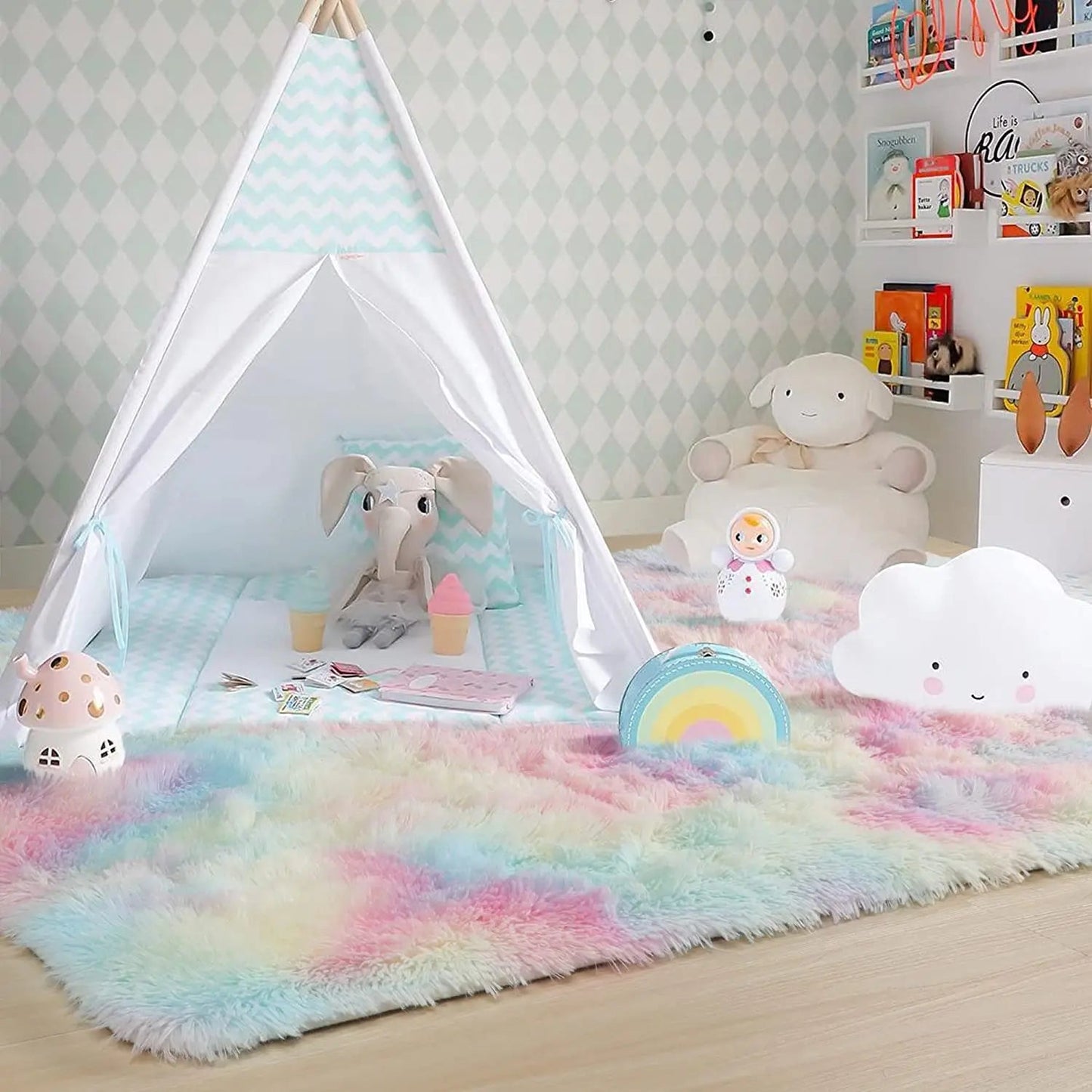 Tapis en Fourrure - HairyRugs™ - Arc - en - ciel - Décors de BéBé