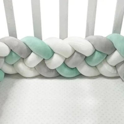 Tresse de lit | Blanc - vert - gris - Décors de BéBé
