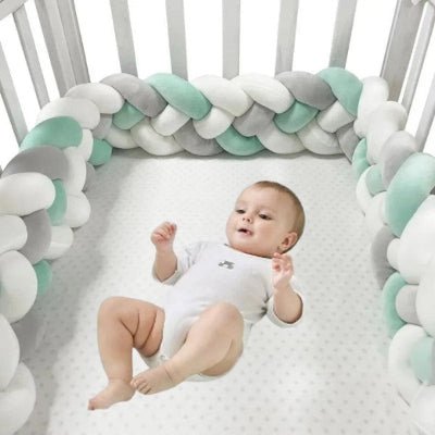 Tresse de lit | Blanc - vert - gris - Décors de BéBé